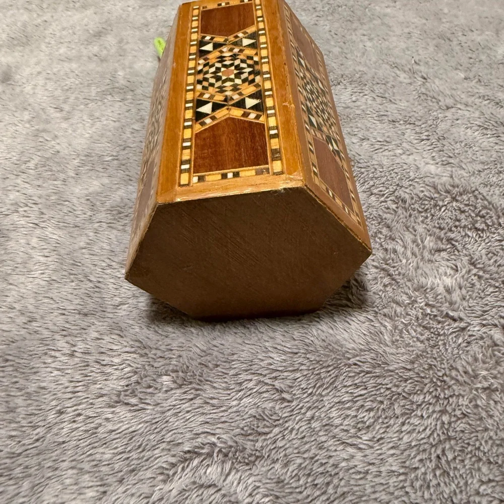 Wooden Pencil Holder with Intricate Design. Middle Eastern